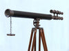 Hampton Nautical 65-Inch Floor Standing Antique Copper with Leather Griffith Astro Telescope Body Objective Lens with Cap on Tripod