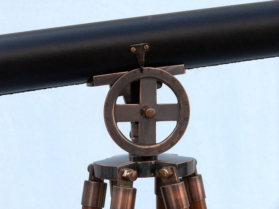 Hampton Nautical 65-Inch Floor Standing Antique Copper with Leather Griffith Astro Telescope Tripod Dial