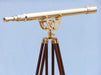 Hampton Nautical 65-Inch Floor Standing Brass Anchormaster Telescope Body Mounted on Tripod