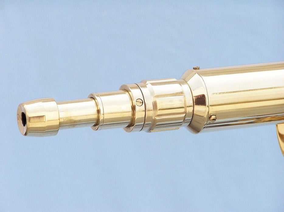 Hampton Nautical 65-Inch Floor Standing Brass Anchormaster Telescope Extended Eyepiece