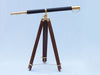 Hampton Nautical 65-Inch Floor Standing Brass/Leather Galileo Telescope Body Mounted on Tripod