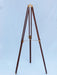 Hampton Nautical 65-Inch Floor Standing Brass and Leather Anchormaster Telescope Tripod with Extended Legs and Chain