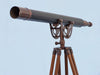 Hampton Nautical 65-Inch Floor Standing Bronzed with Leather Anchormaster Telescope Body Standing Up