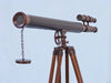 Hampton Nautical 65-Inch Floor Standing Bronzed with Leather Griffith Astro Telescope Body Objective Lens and Cap