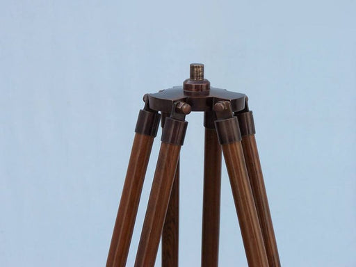 Hampton Nautical 65-Inch Floor Standing Bronzed with Leather Griffith Astro Telescope Tripod Base