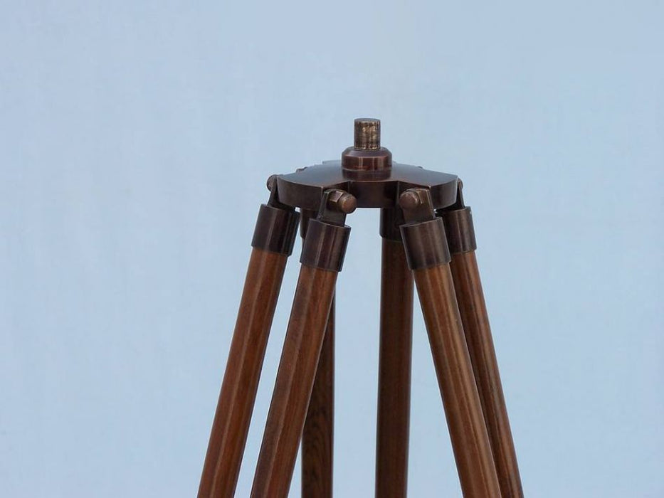 Hampton Nautical 65-Inch Floor Standing Bronzed with Leather Griffith Astro Telescope Tripod Base