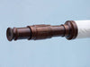 Hampton Nautical 65-Inch Floor Standing Bronzed with White Leather Galileo Telescope Eyepiece