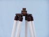 Hampton Nautical 65-Inch Floor Standing Bronzed with White Leather Galileo Telescope Tripod Base