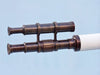 Hampton Nautical 65-Inch Floor Standing Bronzed with White Leather Griffith Astro Telescope Extended Eyepiece and Viewfinder