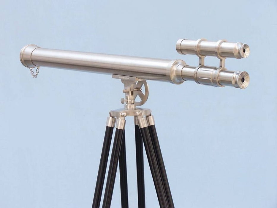 Hampton Nautical 65-Inch Floor Standing Brushed Nickel Griffith Astro Telescope Body Eyepiece and Viewfinder