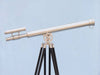 Hampton Nautical 65-Inch Floor Standing Brushed Nickel Griffith Astro Telescope Body Standing Up