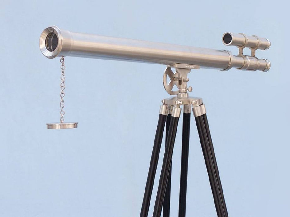 Hampton Nautical 65-Inch Floor Standing Brushed Nickel Griffith Astro Telescope Objective Lens with Cap