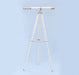Hampton Nautical 65-Inch Floor Standing Brushed Nickel With White Leather Galileo Telescope Mounted on Tripod