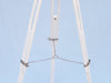 Hampton Nautical 65-Inch Floor Standing Brushed Nickel With White Leather Galileo Telescope Nickel Chain