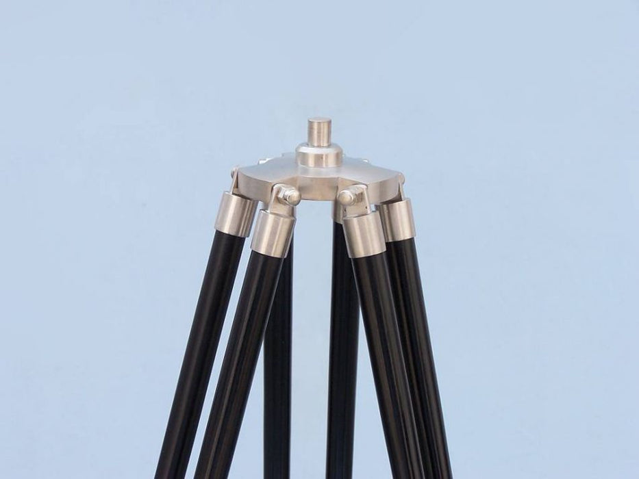Hampton Nautical 65-Inch Floor Standing Brushed Nickel with Leather Griffith Astro Telescope Tripod Base