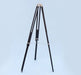Hampton Nautical 65-Inch Floor Standing Brushed Nickel with Leather Griffith Astro Telescope Tripod Extended Legs and Chain