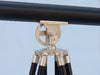 Hampton Nautical 65-Inch Floor Standing Brushed Nickel with Leather Griffith Astro Telescope on Tripod Body Base with Knob