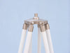 Hampton Nautical 65-Inch Floor Standing Brushed Nickel with White Leather Griffith Astro Telescope Tripod Base