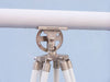 Hampton Nautical 65-Inch Floor Standing Brushed Nickel with White Leather Griffith Astro Telescope Tripod Body Scale Dial
