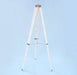 Hampton Nautical 65-Inch Floor Standing Brushed Nickel with White Leather Griffith Astro Telescope Tripod Extended Legs and Chain