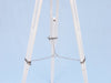 Hampton Nautical 65-Inch Floor Standing Brushed Nickel with White Leather Griffith Astro Telescope Tripod Leg Chain