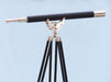 Hampton Nautical 65-Inch Floor Standing Chrome-Leather Anchormaster Telescope Body Mounted on Tripod