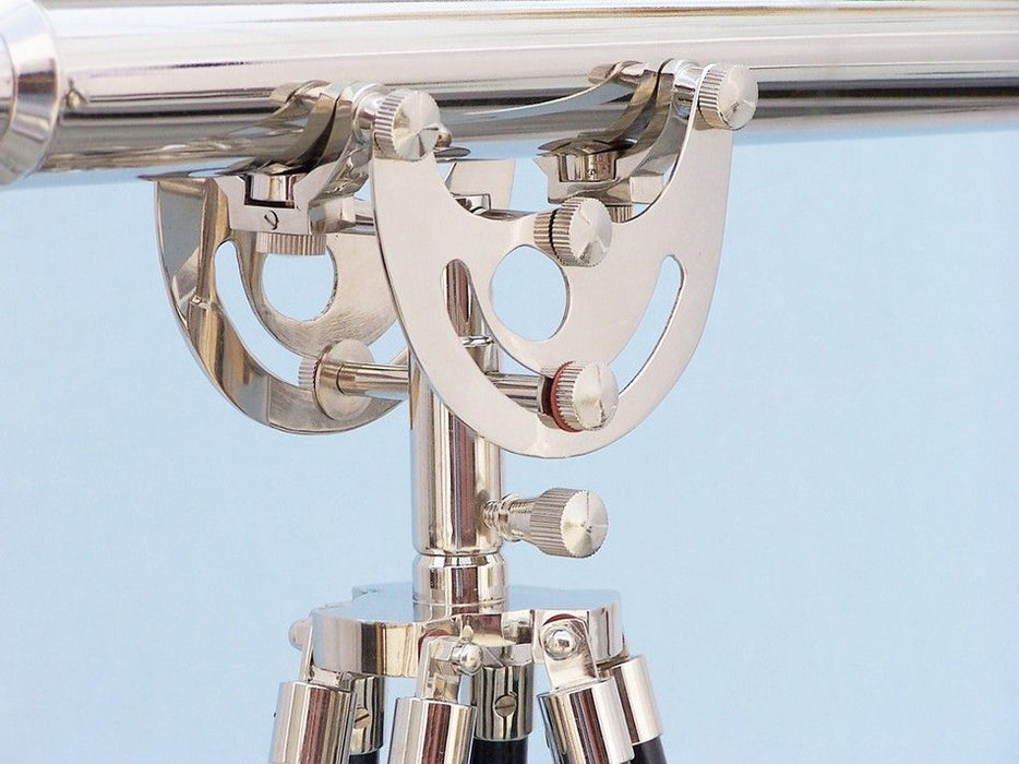 Hampton Nautical 65-Inch Floor Standing Chrome Anchormaster Telescope Tripod Body Base with Knob