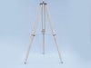 Hampton Nautical 65-Inch Floor Standing Chrome & White Leather Galileo Telescope Tripod with Extended Legs
