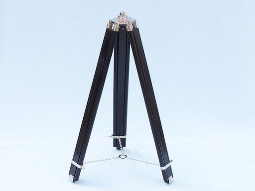 Hampton Nautical 65-Inch Floor Standing Chrome and Leather Galileo Telescope Tripod Legs and Chain