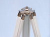 Hampton Nautical 65-Inch Floor Standing Chrome with White Leather Anchormaster Telescope Tripod Base 