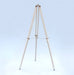 Hampton Nautical 65-Inch Floor Standing Chrome with White Leather Anchormaster Telescope Tripod with Extended Legs