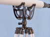 Hampton Nautical 65-Inch Floor Standing Oil-Rubbed Bronze and White Leather Anchormaster Telescope on Tripod Body Base