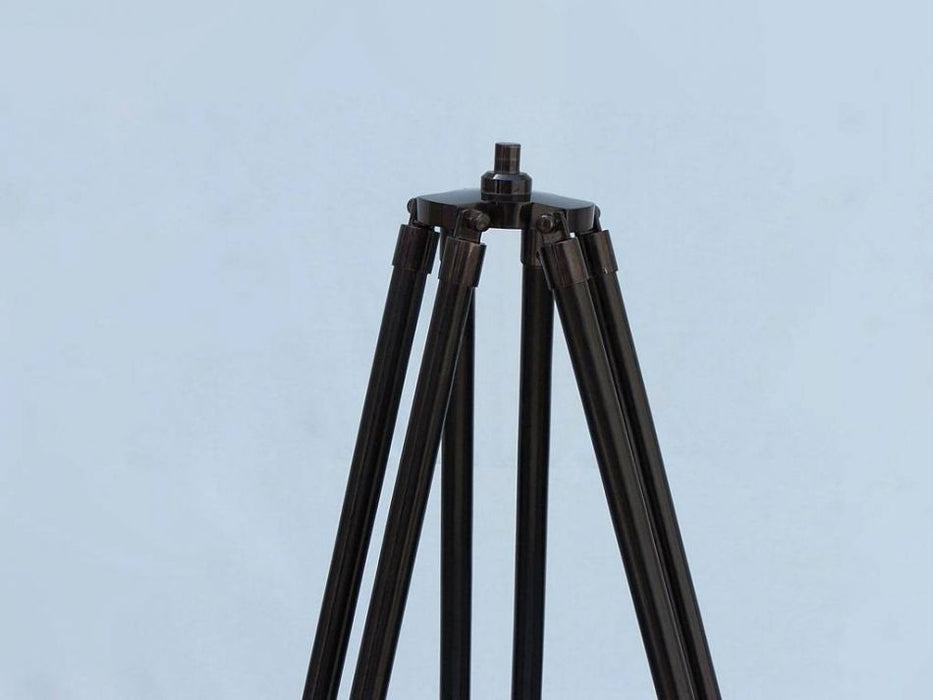 Hampton Nautical 65-Inch Floor Standing Oil-Rubbed Bronzed-White Leather with Black Stand Anchormaster Telescope Tripod Base