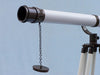 Hampton Nautical 65-Inch Floor Standing Oil Rubbed Bronze and White Leather Galileo Telescope Objective Lens and Cap