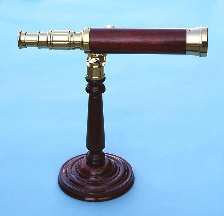 Stanley London 42mm Engravable Polished Brass Table-top Telescope