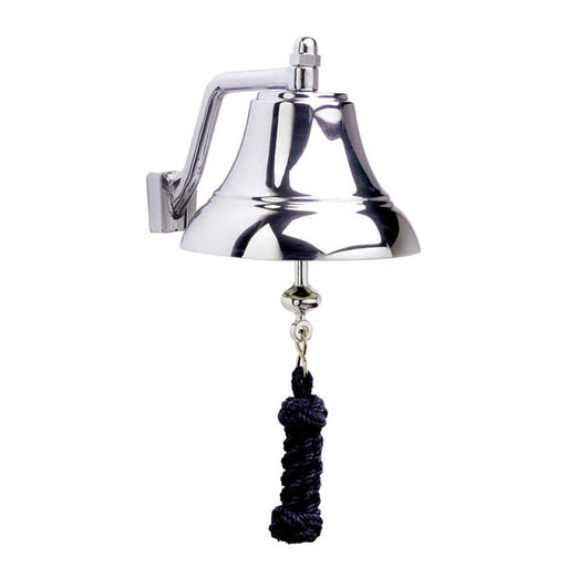Weems & Plath 6-Inch Chrome Bell with Navy Monkey's Fist Lanyard