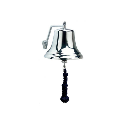 Weems & Plath 8-Inch Chrome Bell with Navy Monkey's Fist Lanyard