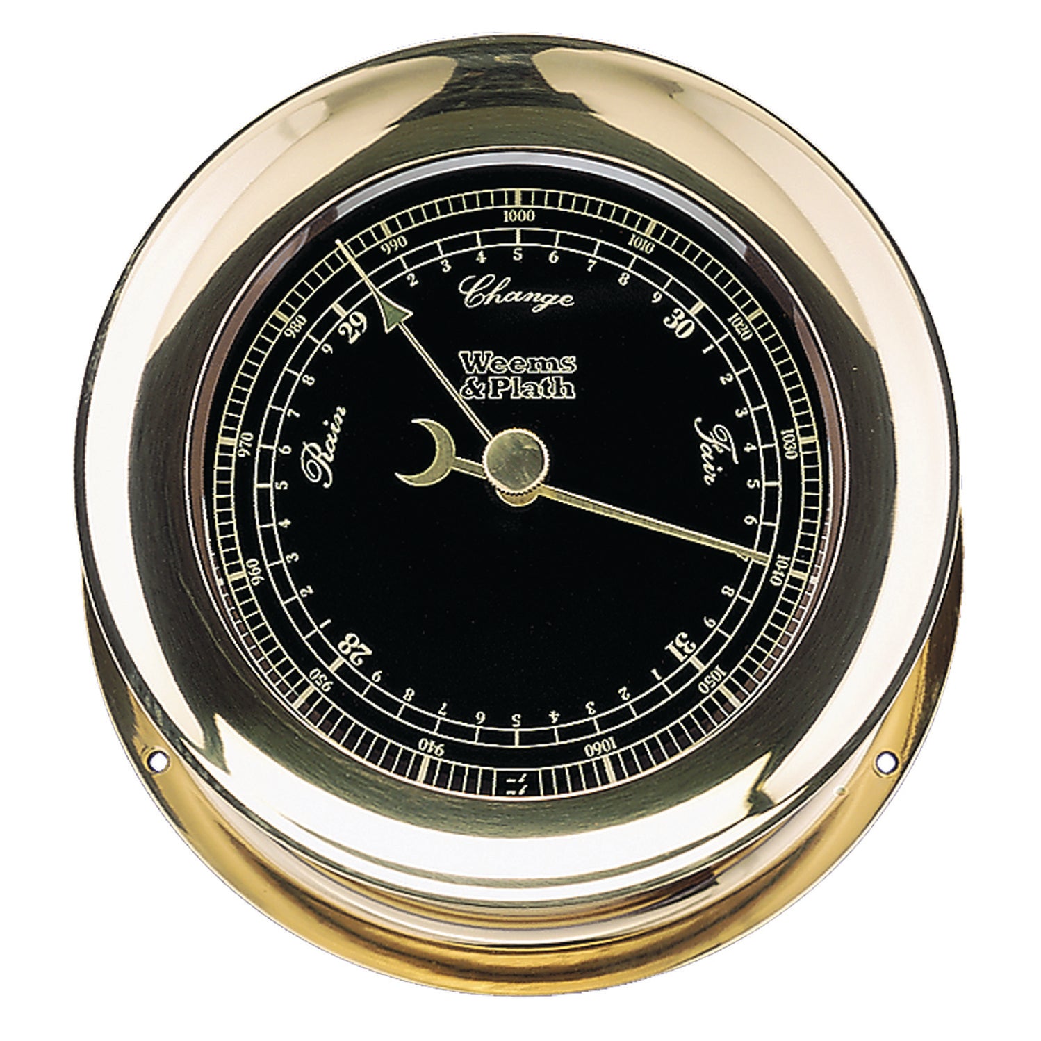 Weems & Plath Atlantis Premiere Barometer, Black Dial / Gold Scale ...