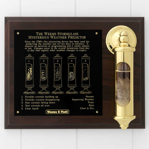 Weems & Plath Brass Stormglass and Plaque Set