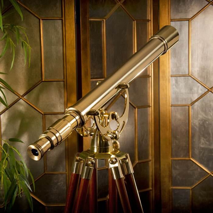 [Refurbished] Barska 18x50mm Anchormaster Classic Brass Telescope w/ Mahogany Tripod