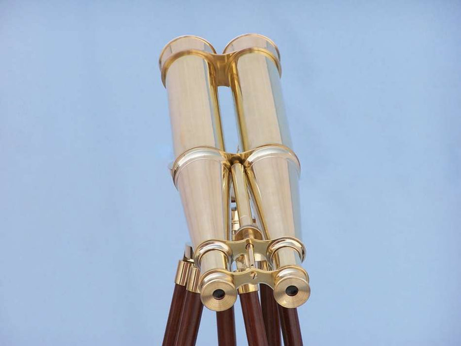 Hampton Nautical 62-inch Floor Standing Admiral's Solid Brass Binoculars