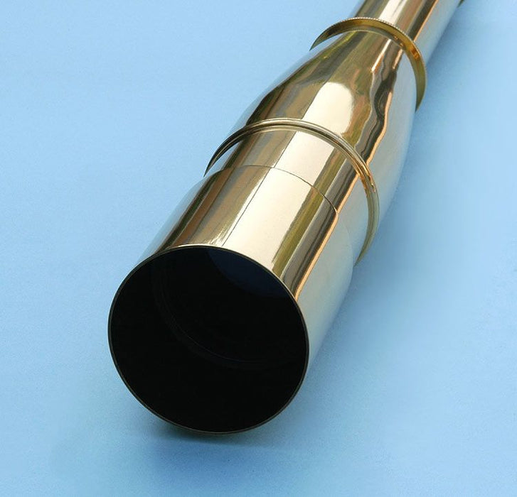 Stanley London 54mm Engravable Premium Brass Spyglass Telescope w/ Mahogany Case