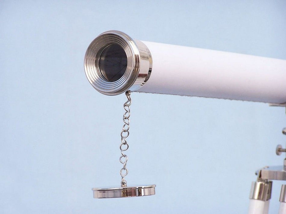 Hampton Nautical 60-inch Hampton Collection Chrome with Leather Harbor Master Telescope