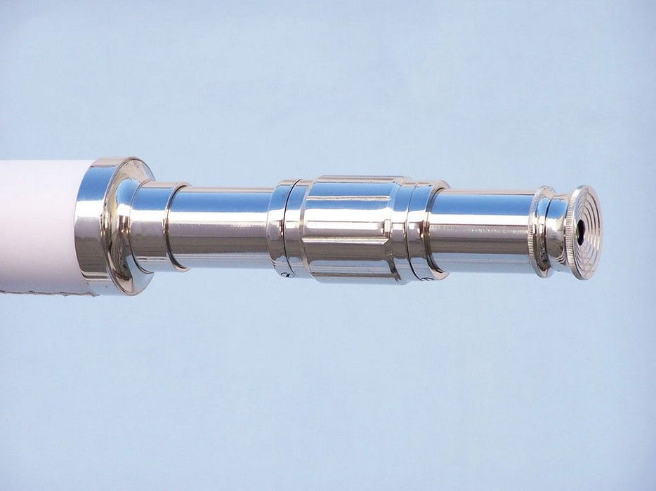 Hampton Nautical 60-inch Hampton Collection Chrome with Leather Harbor Master Telescope