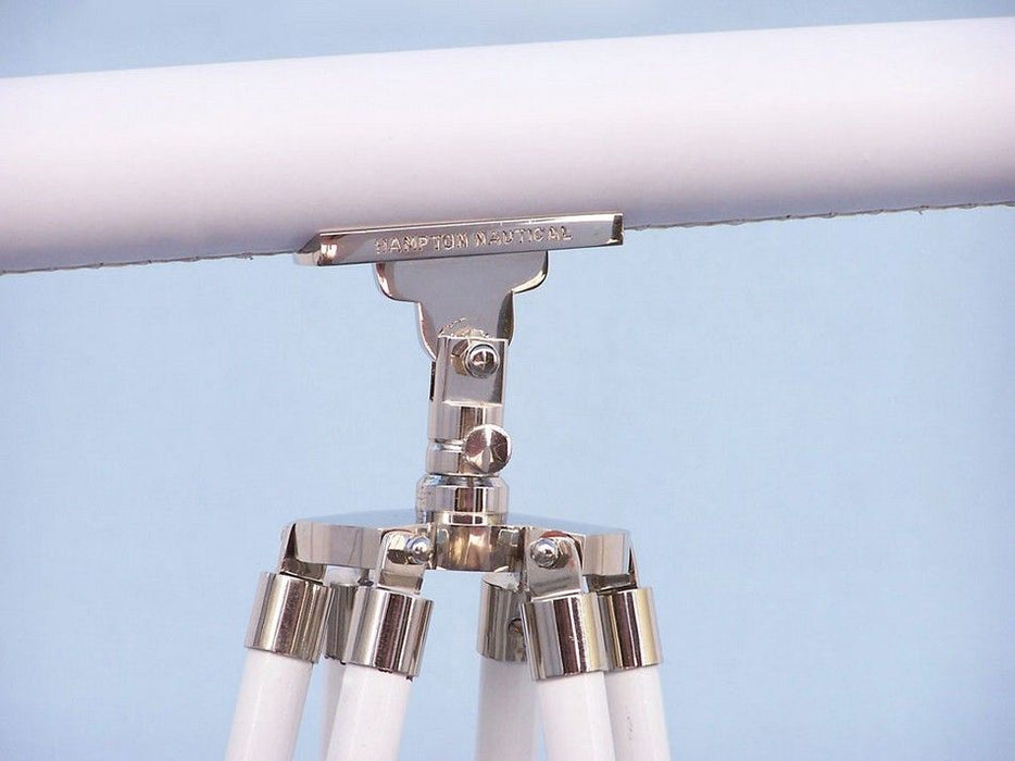Hampton Nautical 60-inch Hampton Collection Chrome with Leather Harbor Master Telescope