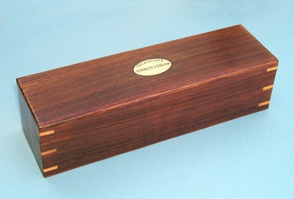Stanley London 52mm Engravable Leather Sheathed Brass Telescope w/ Case