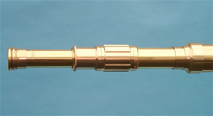 Stanley London 50mm Engravable Premium Brass Harbormaster Telescope w/ Arc Mount Mahogany Tripod