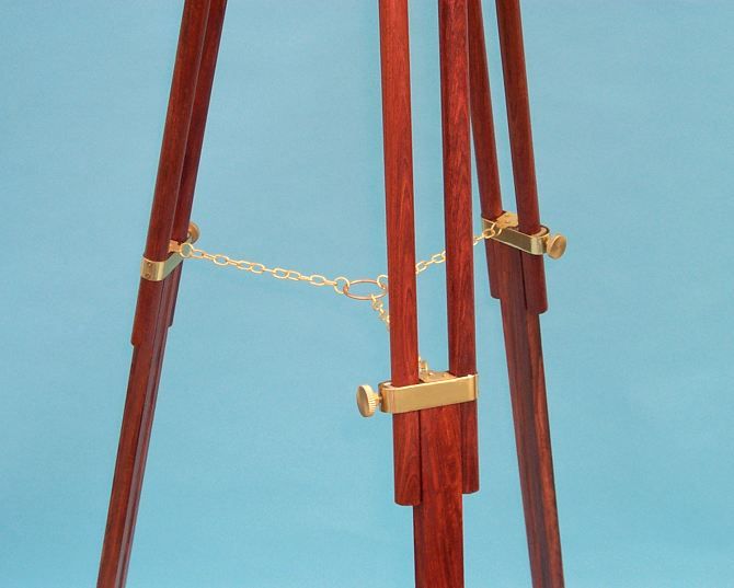 Stanley London 50mm Engravable Premium Brass Harbormaster Telescope w/ Arc Mount Mahogany Tripod