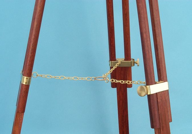 Stanley London 60mm Engravable Brass Harbormaster Telescope w/ Mahogany Tripod