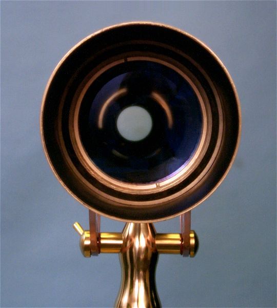 Stanley London 60mm Engravable Brass Harbormaster Telescope w/ Mahogany Tripod